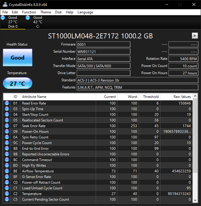 SOLVED] - Why is Power-on raw so high on my new Seagate HDD? | Tom's Hardware Forum
