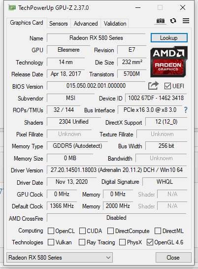 Msi rx580 discount armor 8g oc