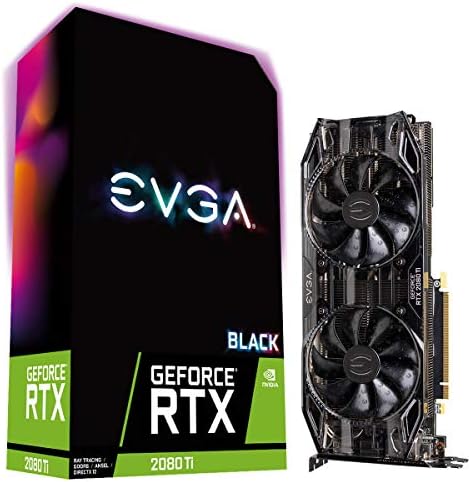 EVGA GeForce RTX 2080 Ti XC Black Edition Gaming, 11GB GDDR6, Dual HDB Fans, RGB LED, Metal Backplate, 11G-P4-2282-KR