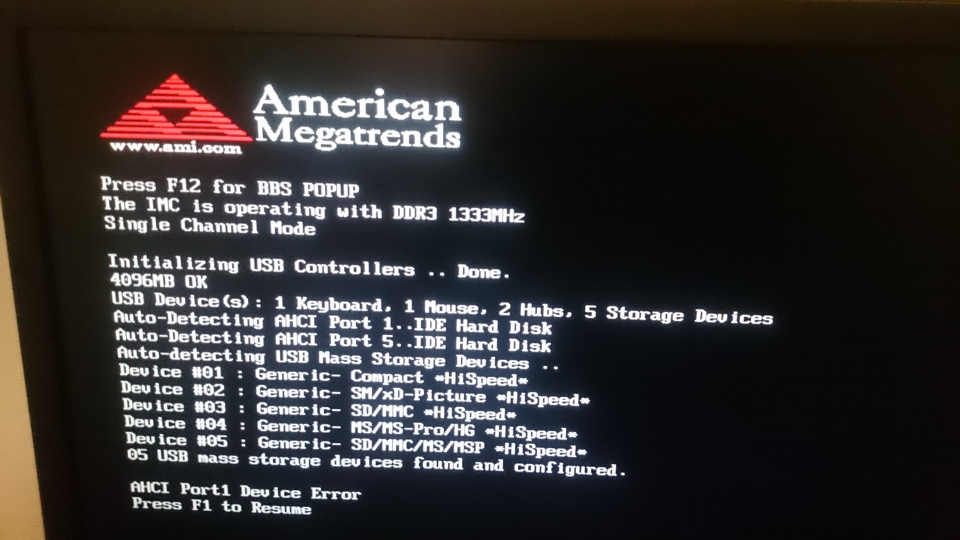 AHCI PORT 0 DEVICE FAILURE