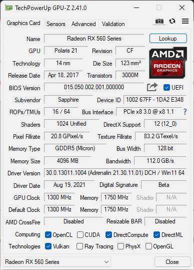 Amd rx best sale 560 2gb driver