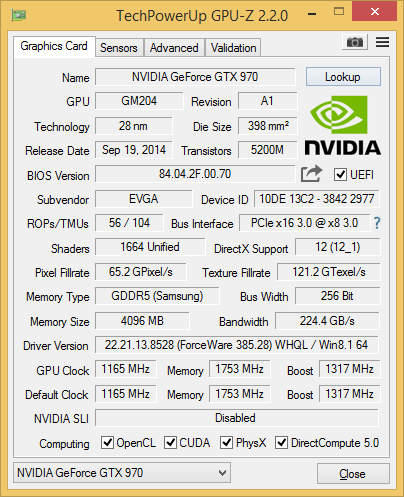 Gtx 970 gpu online z