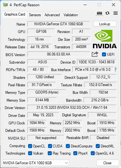 Question How do I turn off ray tracing on a GTX 1060 6GB