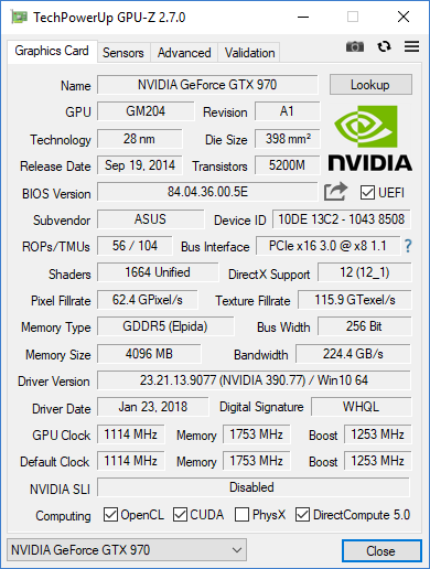 Nvidia best sale driver 970