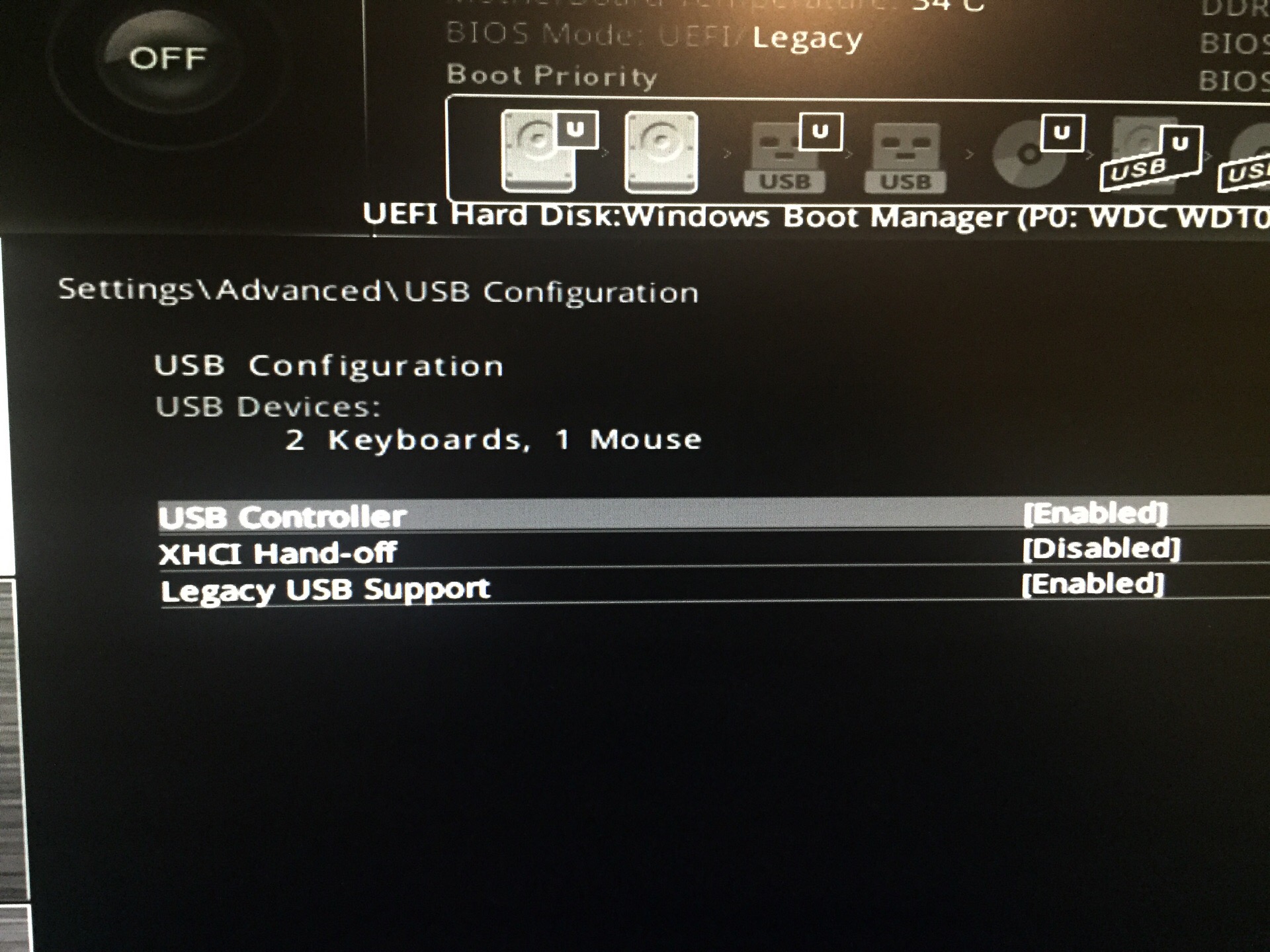 Legacy usb support