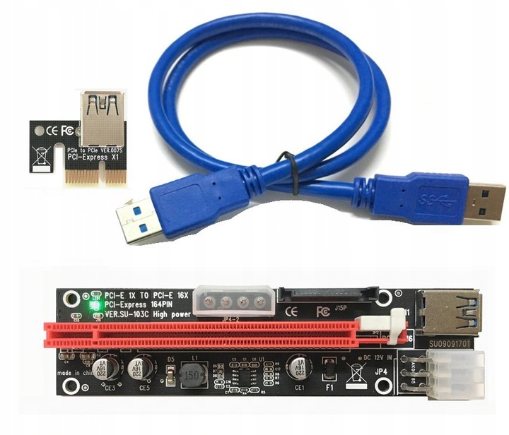 NAJNOWSZY-Riser-USB-3-0-PCI-E-1x-16x-009S-ver103e